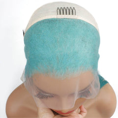 Aqua Blue Straight 13x4 Transparent Lace Front Wig