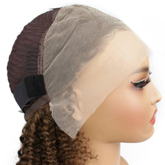 Brown Kinky Curly 13x4 Transparent Lace Front Wig