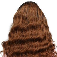Brown Ombre Wavy 5x5 Transparent Closure Wig