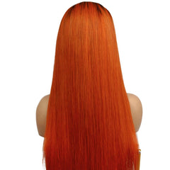Copper Ombre Straight 13x4 Transparent Lace Front Wig