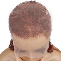Dark Auburn Body Wave Full Transparent Lace 100% Human Hair Wig