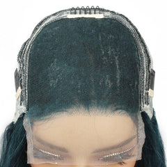 Dark Green Straight 5x5 Transparent Closure Wig