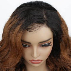 Brown Ombre Wavy 5x5 Transparent Closure Wig