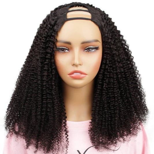 Afro Kinky Curly U Part 100% Human Hair Wig