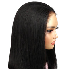 Jet Black 5x5 HD Lace Closure 100% Human Hair Bob Wig