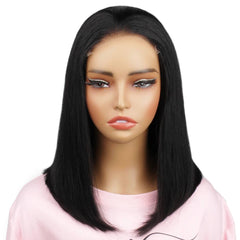 Jet Black 5x5 HD Lace Closure 100% Human Hair Bob Wig